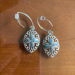 Silver and stone earrings